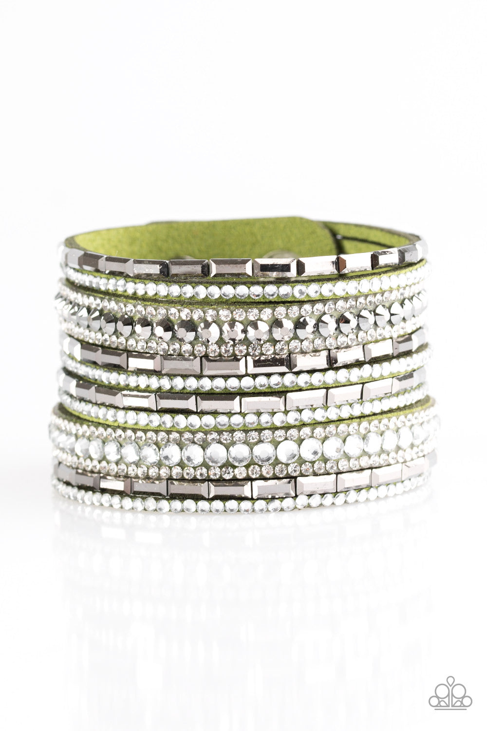 Wham Bam Glam - Green Leather Bracelet