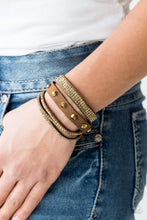 Load image into Gallery viewer, Totally Rockable - Brass Leather Bracelet
