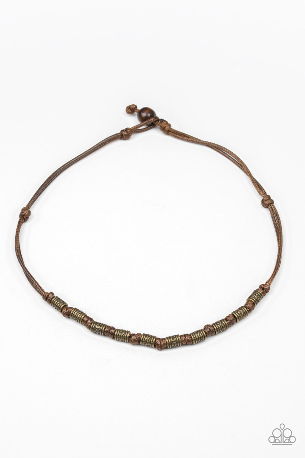 PIRATE First Class - Brown Leather Necklace