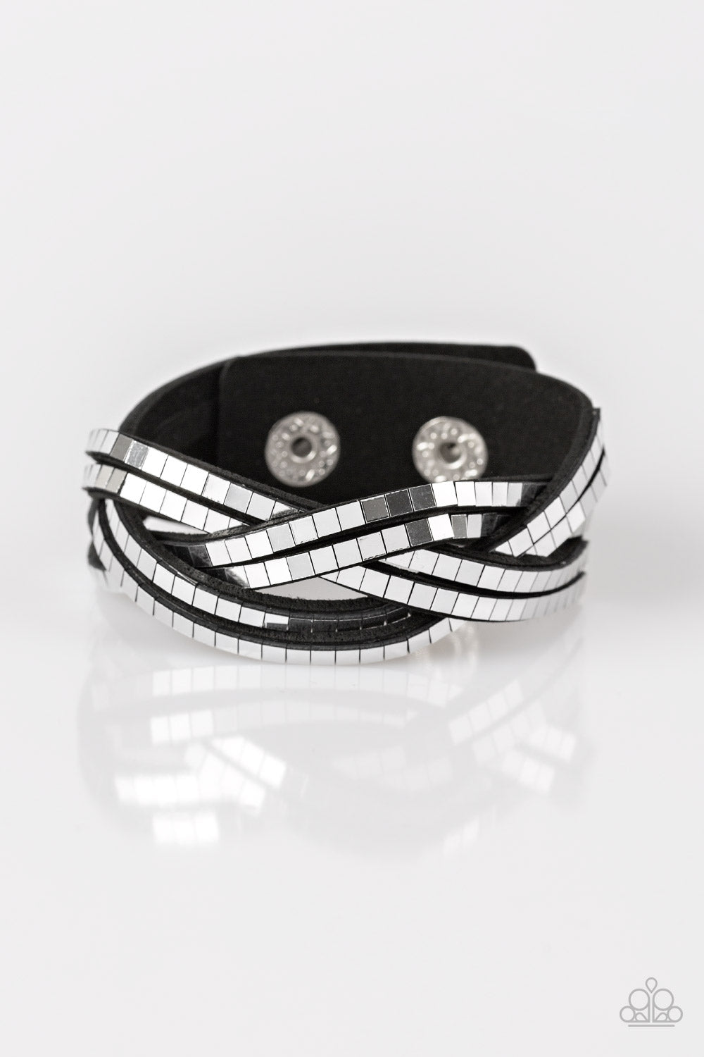 Looking For Trouble - Black Leather Bracelet