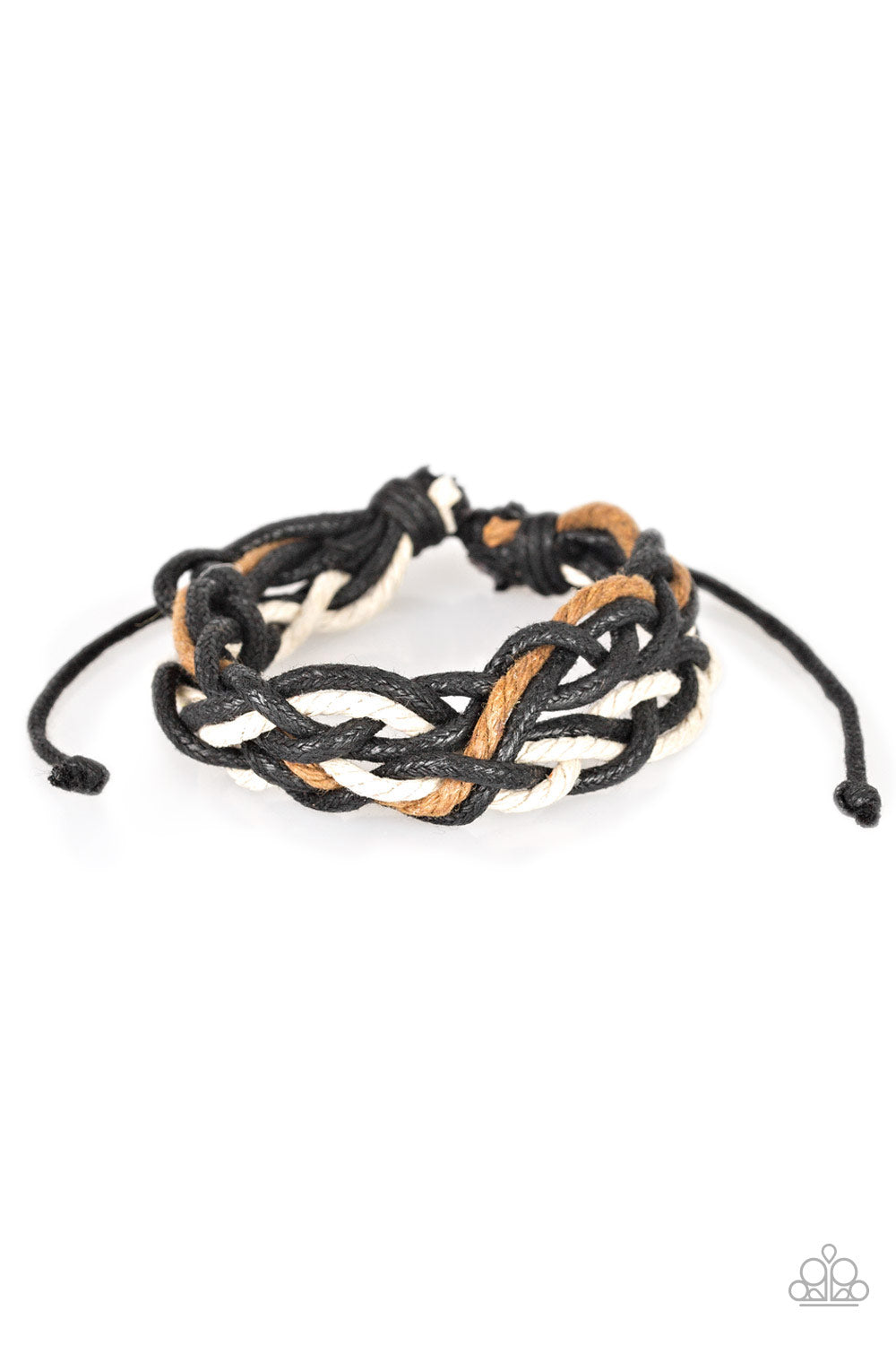 Mountain Quest - Black Leather Bracelet