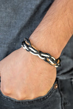 Load image into Gallery viewer, Mountain Quest - Black Leather Bracelet
