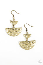 Load image into Gallery viewer, Triassic Triangles - Brass Earrings
