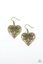 Load image into Gallery viewer, Western Heart - Brass Earrings
