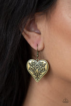 Load image into Gallery viewer, Western Heart - Brass Earrings
