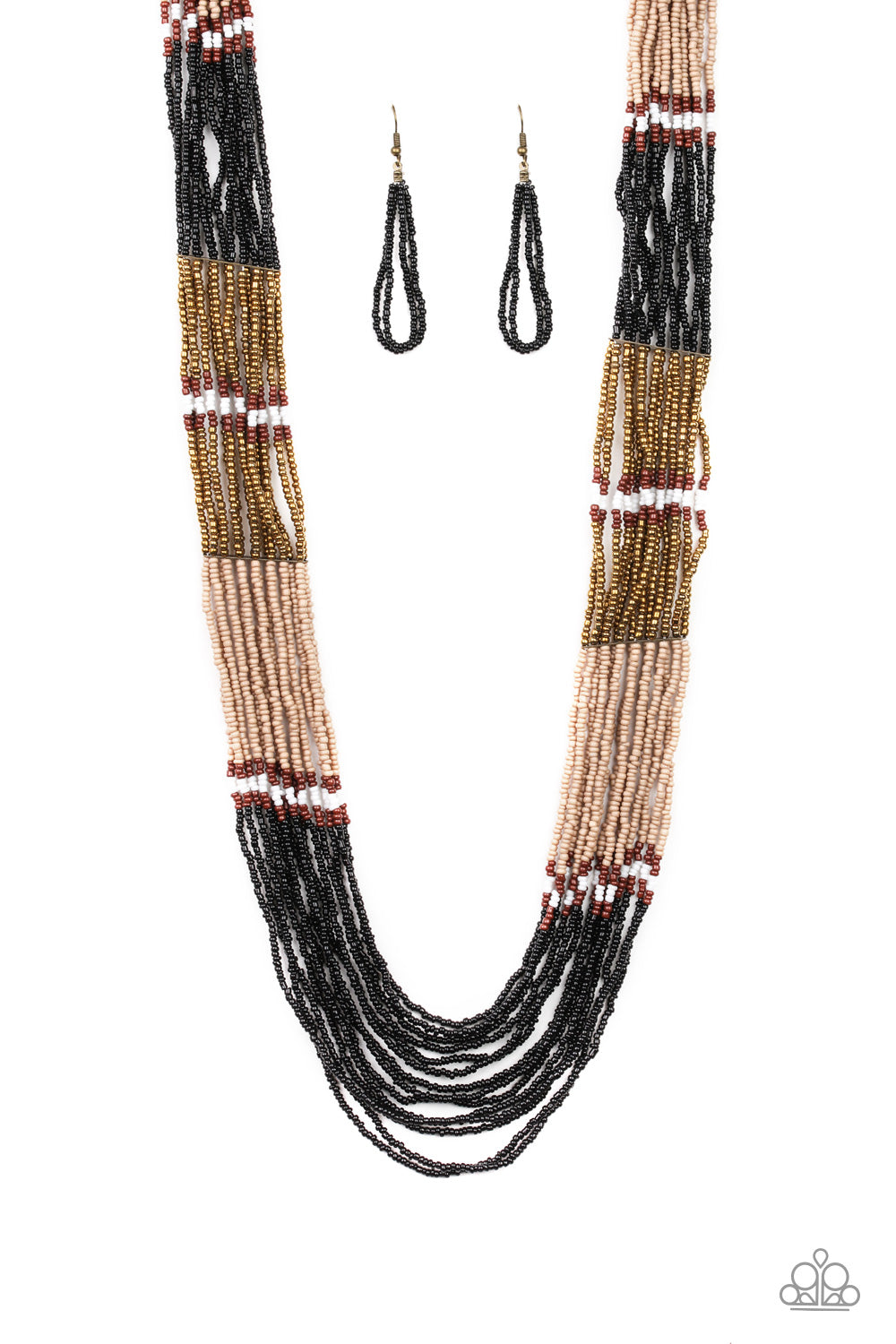 Rio Roamer -  Black and Brass Necklace