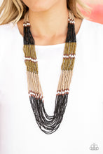 Load image into Gallery viewer, Rio Roamer -  Black and Brass Necklace
