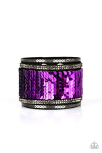 Load image into Gallery viewer, Heads Or MERMAID Tails - Purple Leather Bracelet
