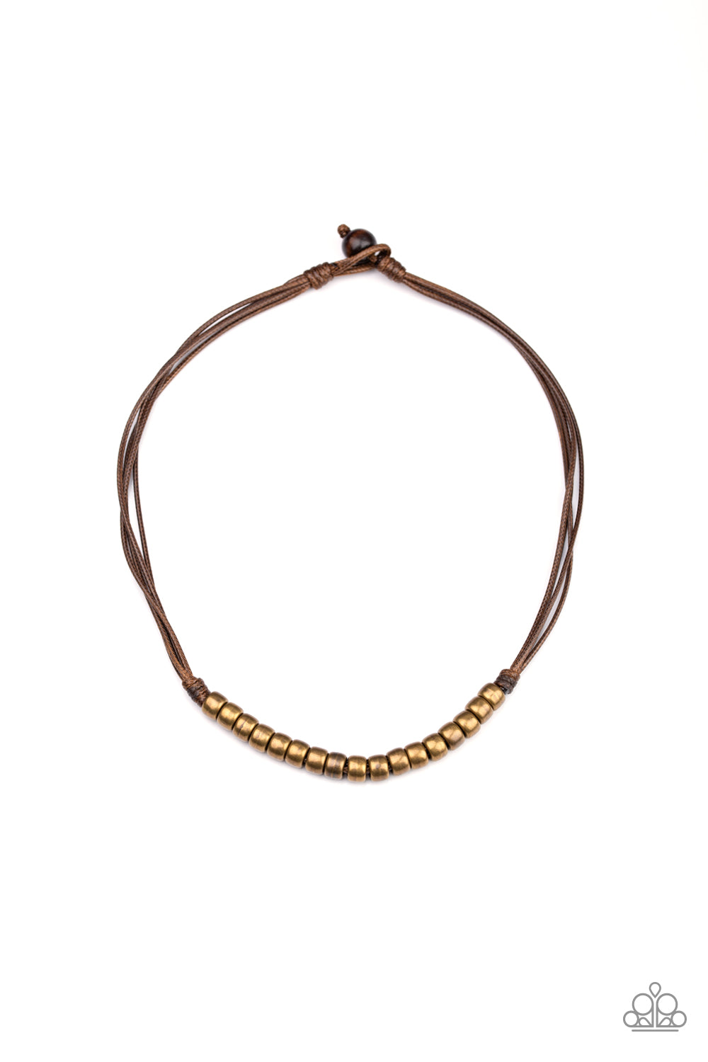 On The TREASURE Hunt - Brown Leather Necklace