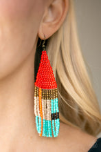 Load image into Gallery viewer, Beaded Boho - Red  Earrings
