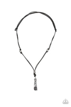 Load image into Gallery viewer, Midnight Meteorite - Black Leather Necklace
