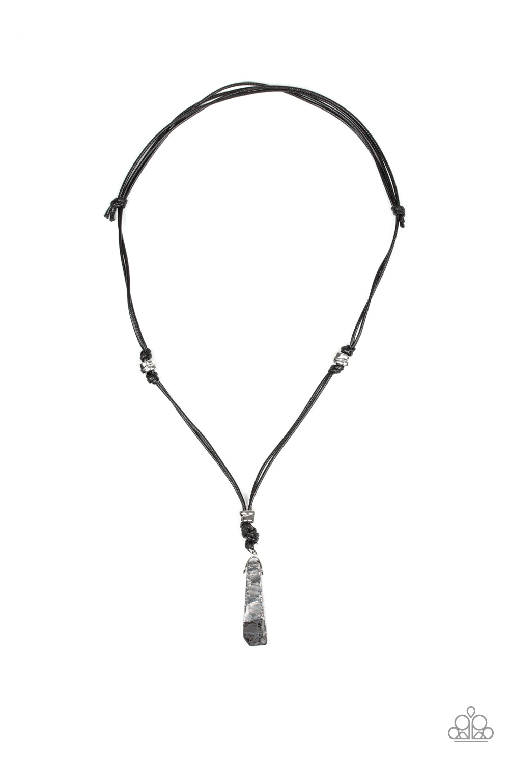 Midnight Meteorite - Black Leather Necklace