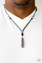 Load image into Gallery viewer, Midnight Meteorite - Black Leather Necklace
