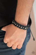 Load image into Gallery viewer, Motor Pool - Black Leather Bracelet
