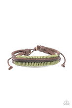 Load image into Gallery viewer, Rugged Roper - Green Leather Bracelet
