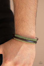 Load image into Gallery viewer, Rugged Roper - Green Leather Bracelet
