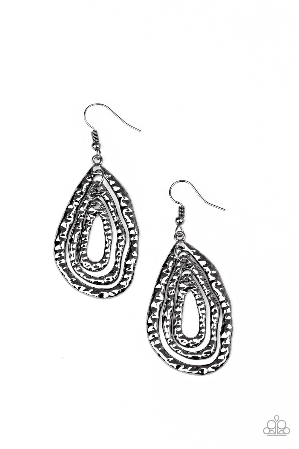 Metallic Meltdown - Black Earrings