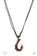 Load image into Gallery viewer, Off The Hook- Brown Leather Necklace
