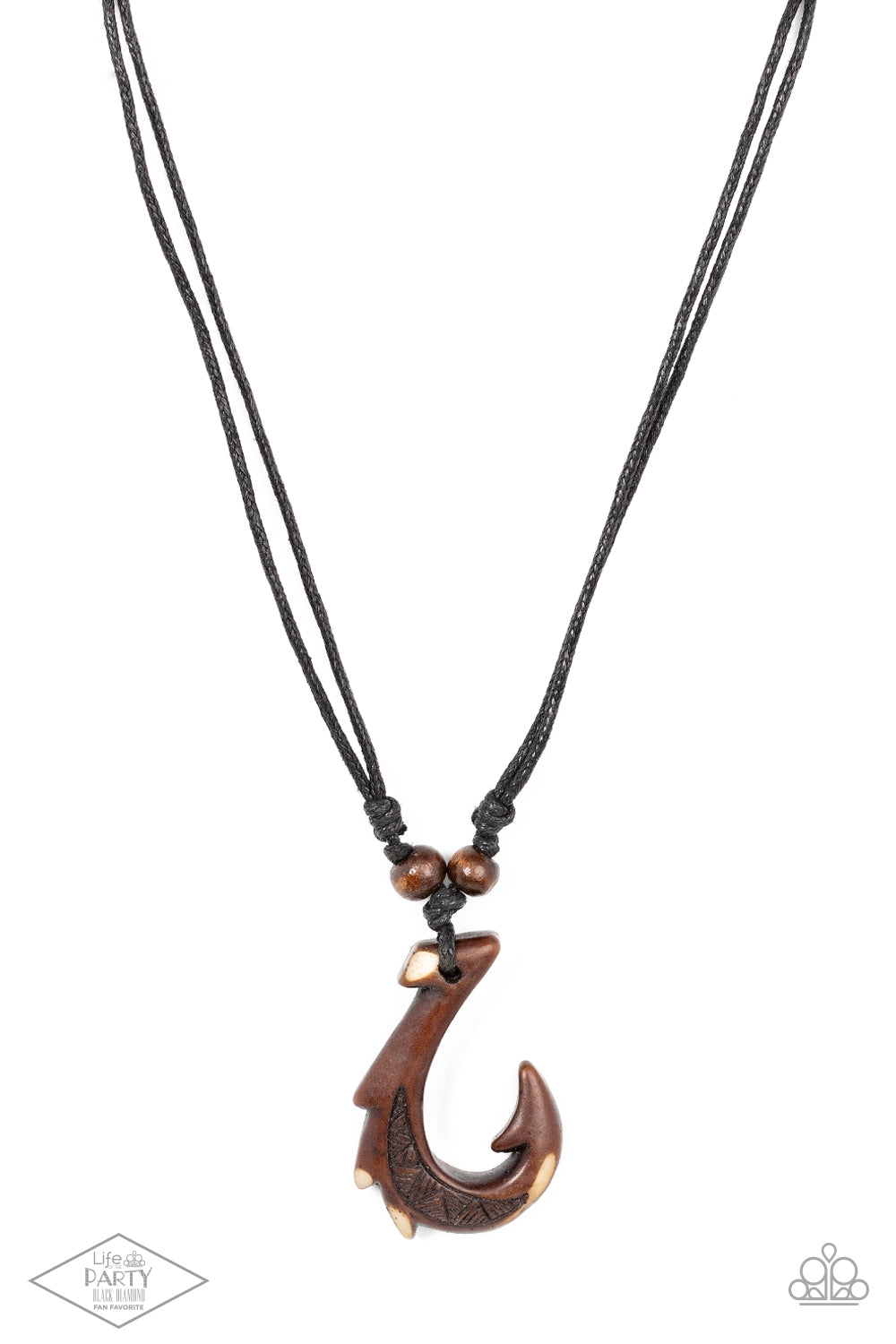Off The Hook- Brown Leather Necklace