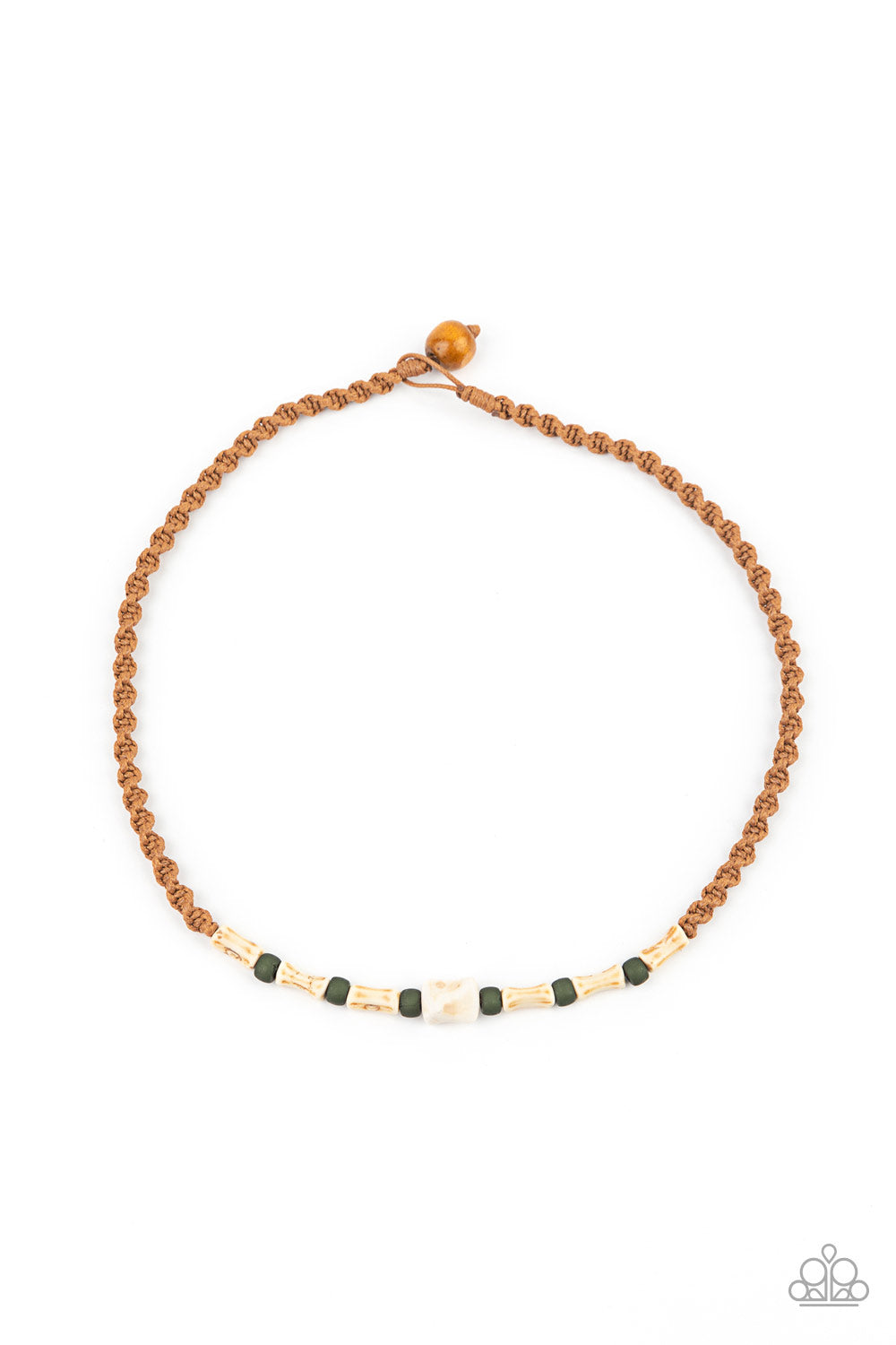 Beach Shark - Green Leather Necklace