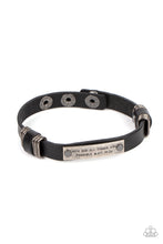 Load image into Gallery viewer, Make It Possible - Black Leather Bracelet
