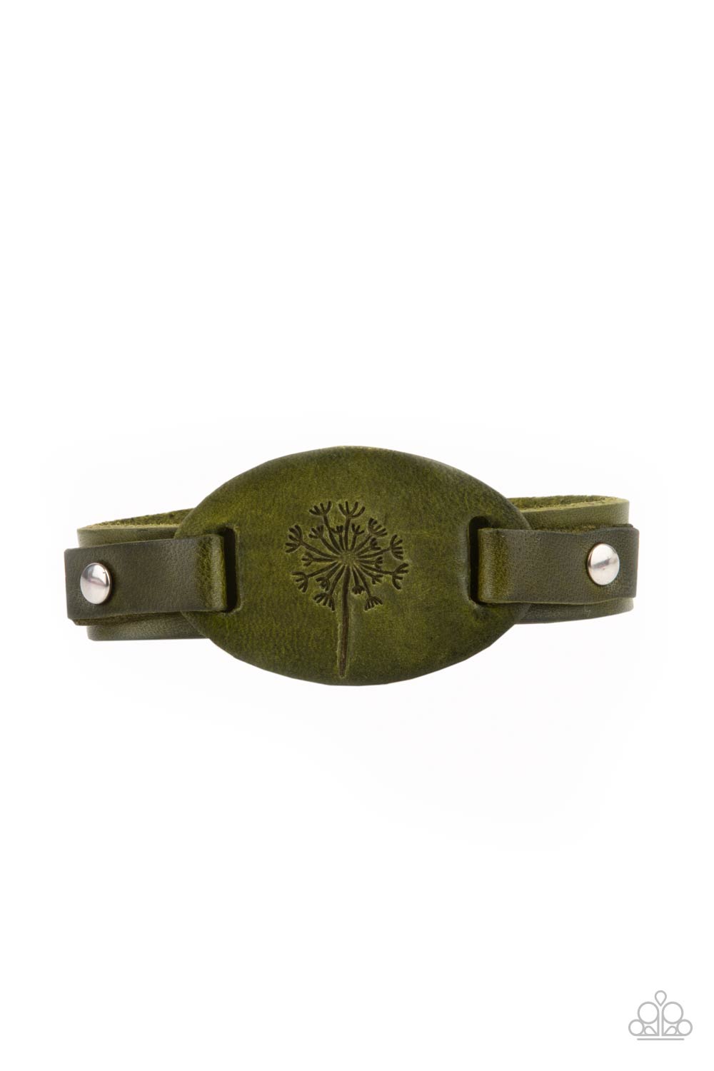 All Fine and DANDELION - Green Leather Bracelet