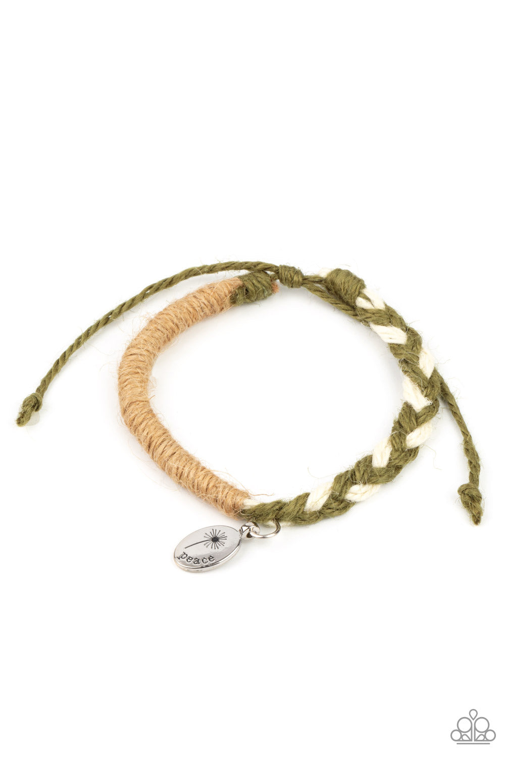 Perpetually Peaceful - Green Leather Bracelet